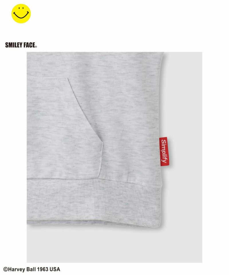 Simplify  スマイリーフェイス ポンチ素材プリントビッグパーカー キッズ商品画像-16
