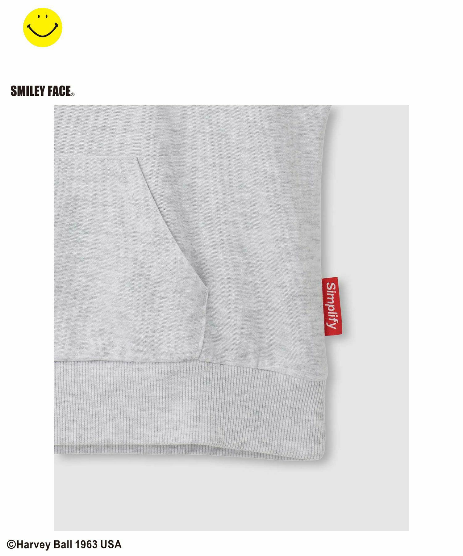 Simplify  スマイリーフェイス ポンチ素材プリントビッグパーカー キッズ商品画像-16