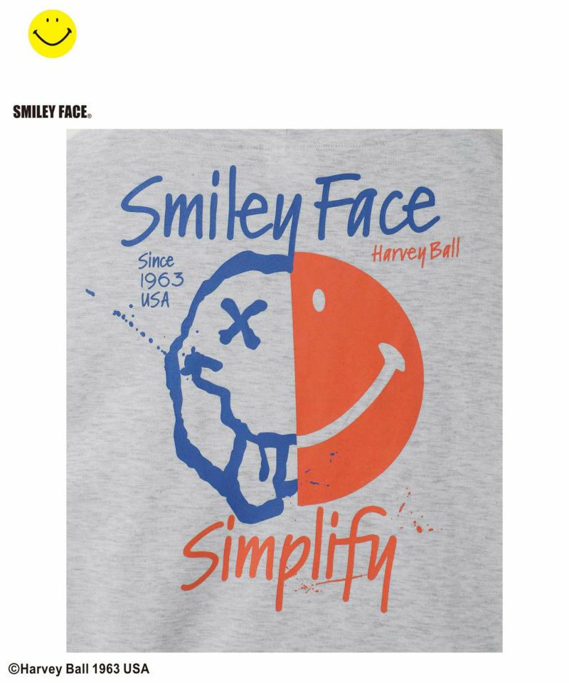 Simplify  スマイリーフェイス ポンチ素材プリントビッグパーカー キッズ商品画像-17