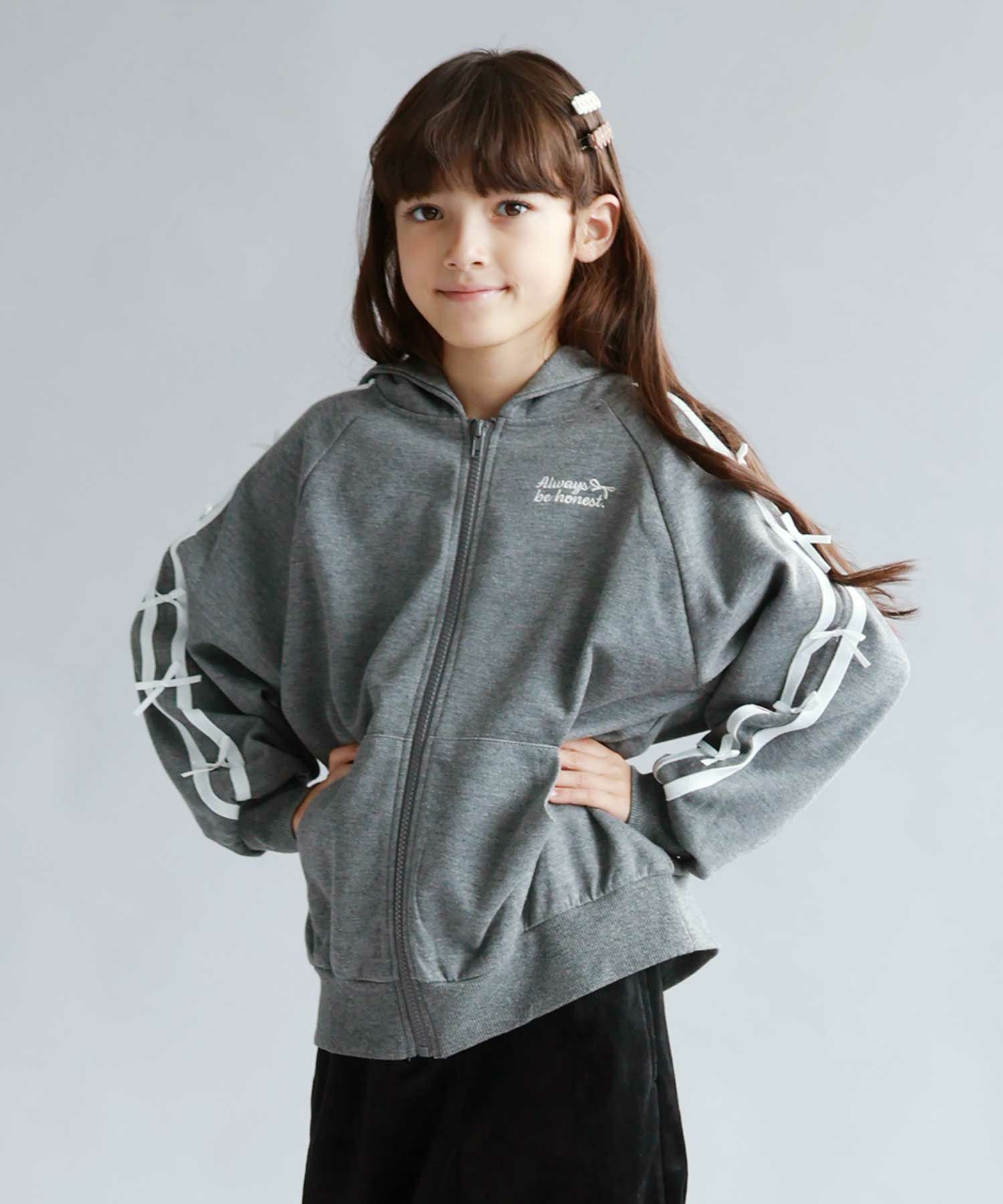 Simplify  ポンチ素材 ZIPパーカーアンサンブル キッズ商品画像-1