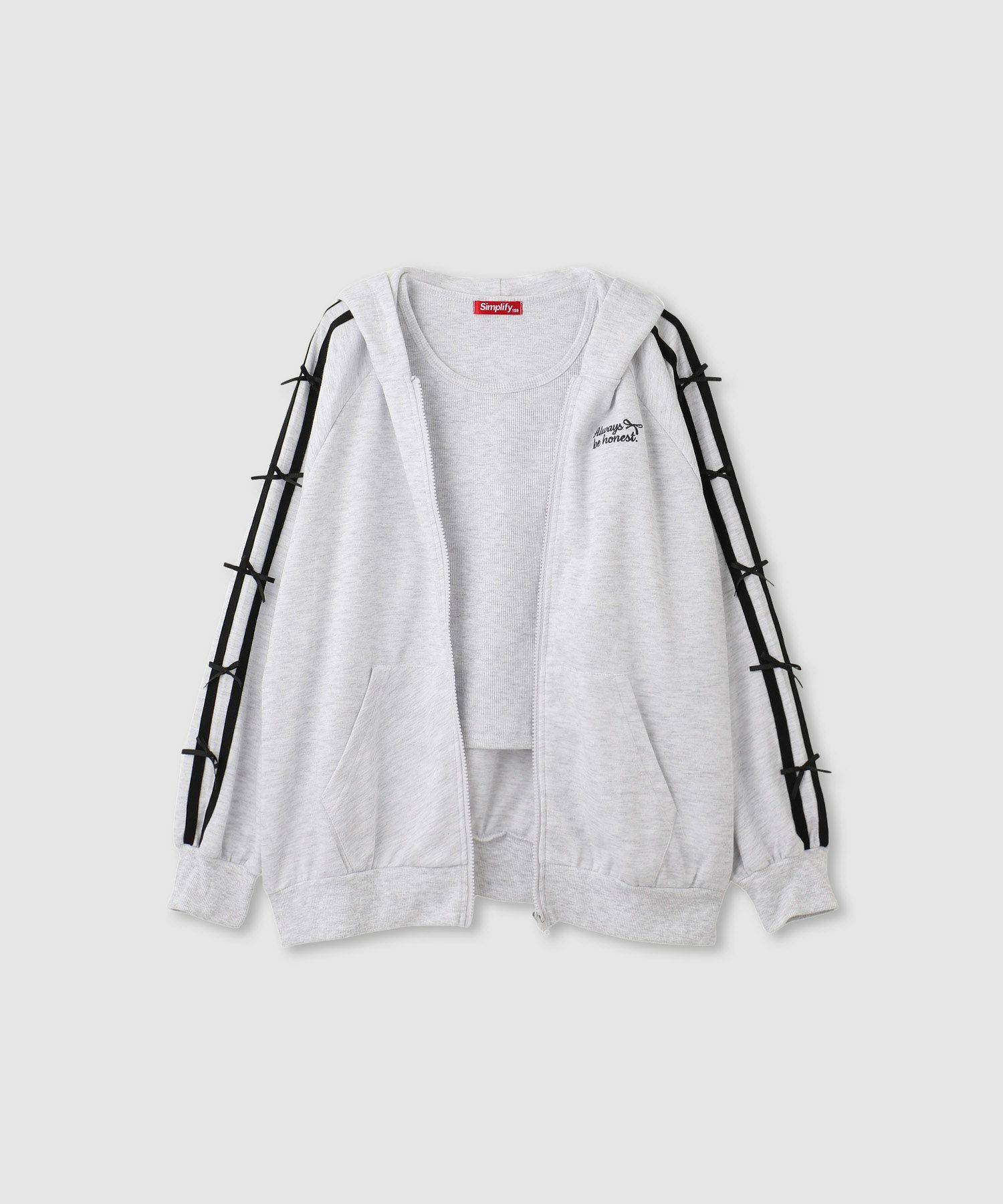 Simplify  ポンチ素材 ZIPパーカーアンサンブル キッズ商品画像-2