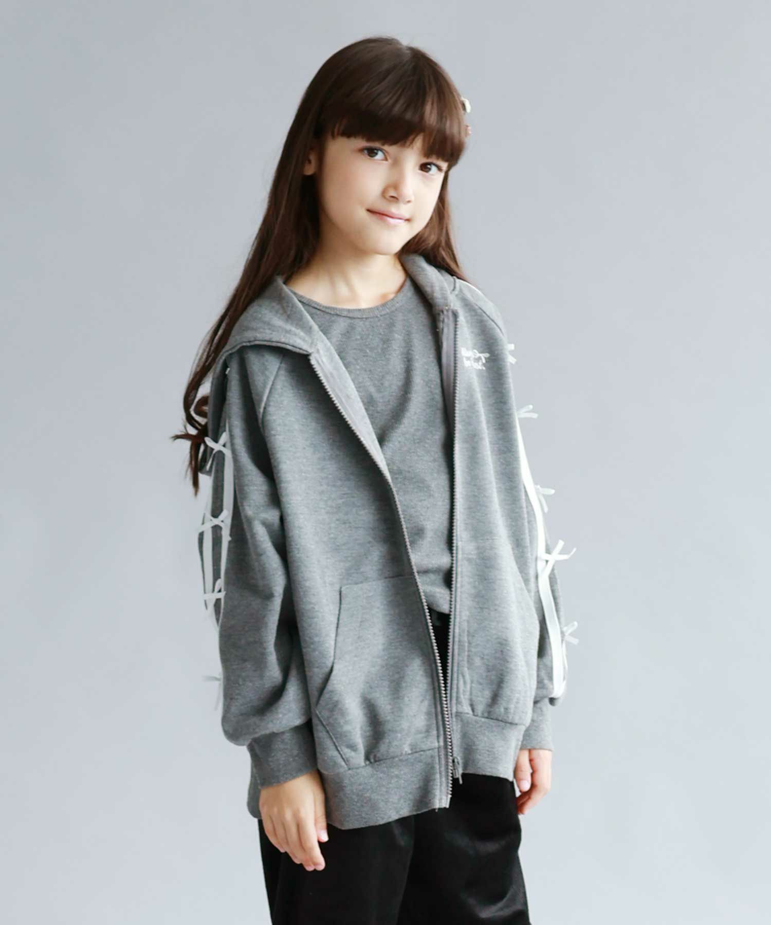Simplify  ポンチ素材 ZIPパーカーアンサンブル キッズ商品画像-3
