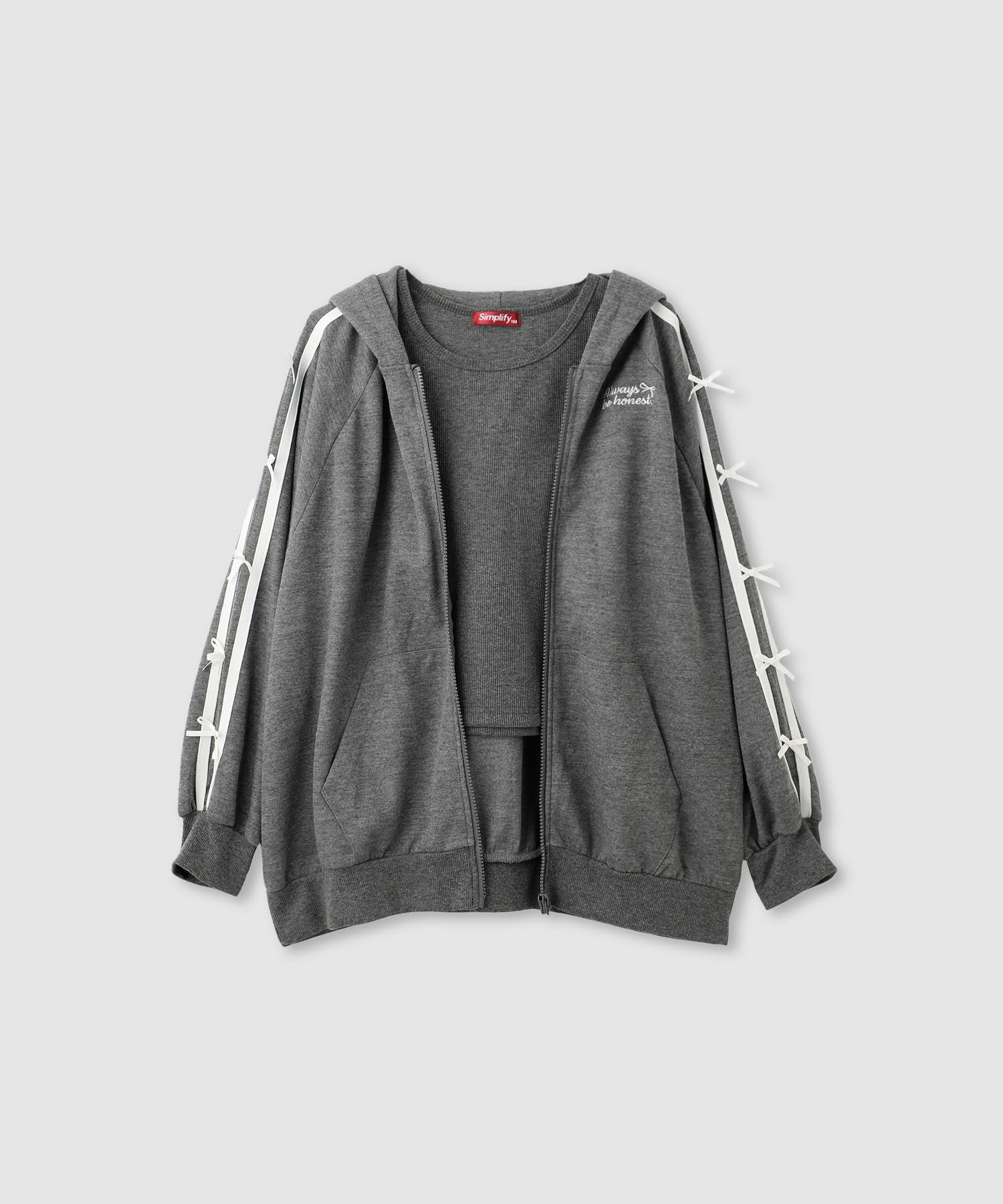 Simplify  ポンチ素材 ZIPパーカーアンサンブル キッズ商品画像-8