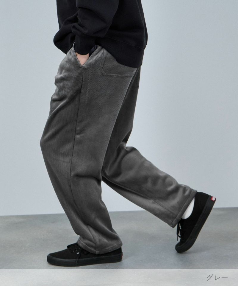 NAVY カットコール裏フリースパンツ メンズ商品画像-2