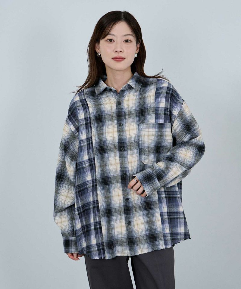 nAvy  オンブレ切替ネルシャツ レディース商品画像-1