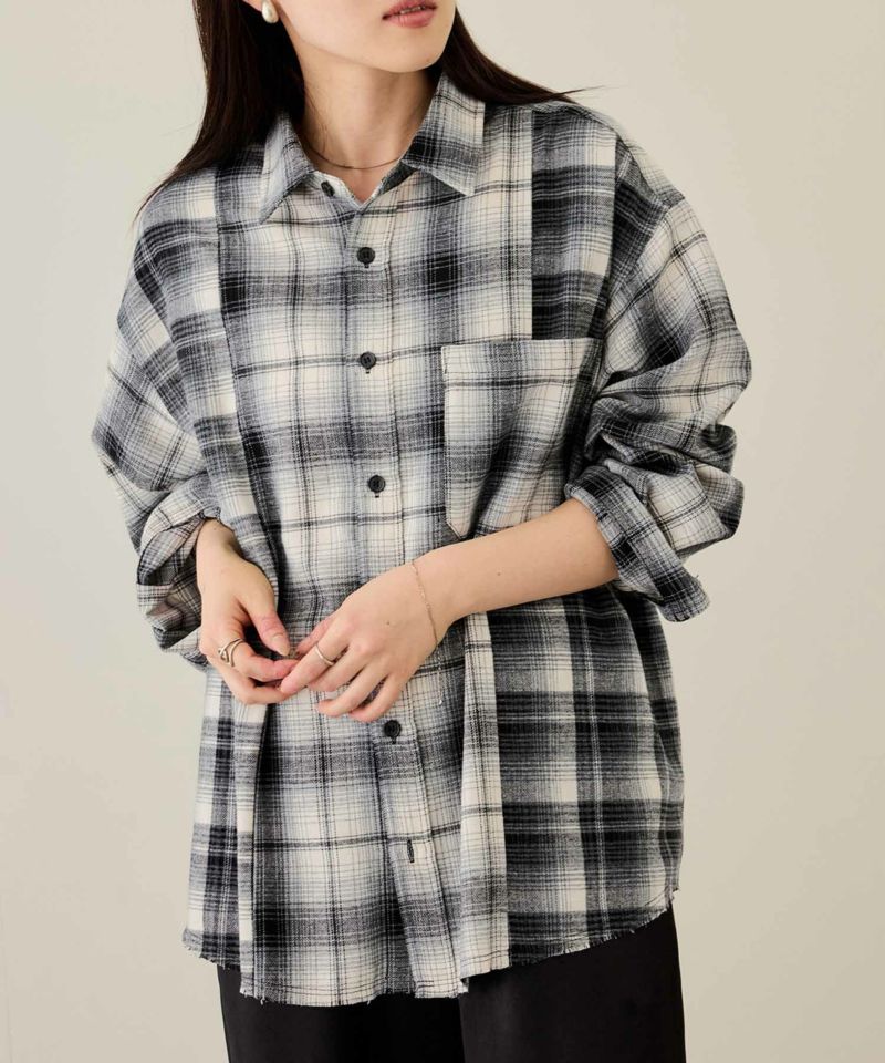 nAvy  オンブレ切替ネルシャツ レディース商品画像-2