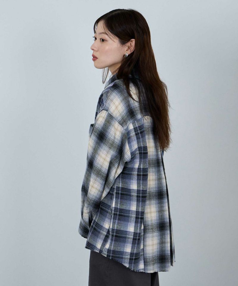nAvy  オンブレ切替ネルシャツ レディース商品画像-5
