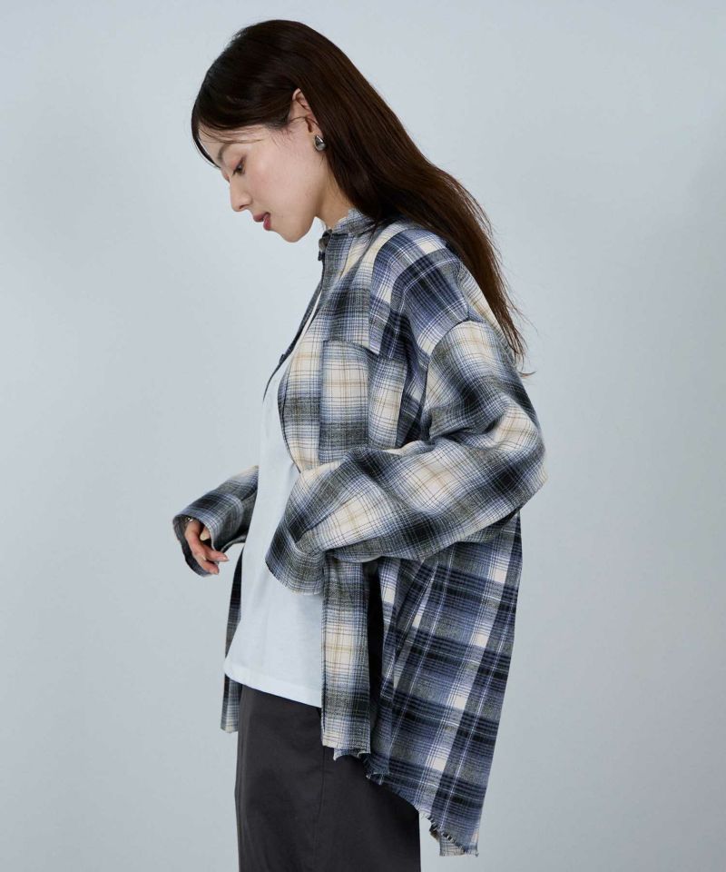 nAvy  オンブレ切替ネルシャツ レディース商品画像-7