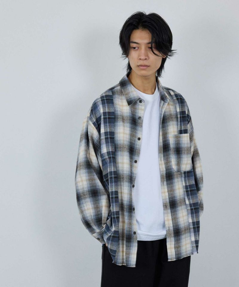 nAvy  オンブレ切替ネルシャツ レディース商品画像-11