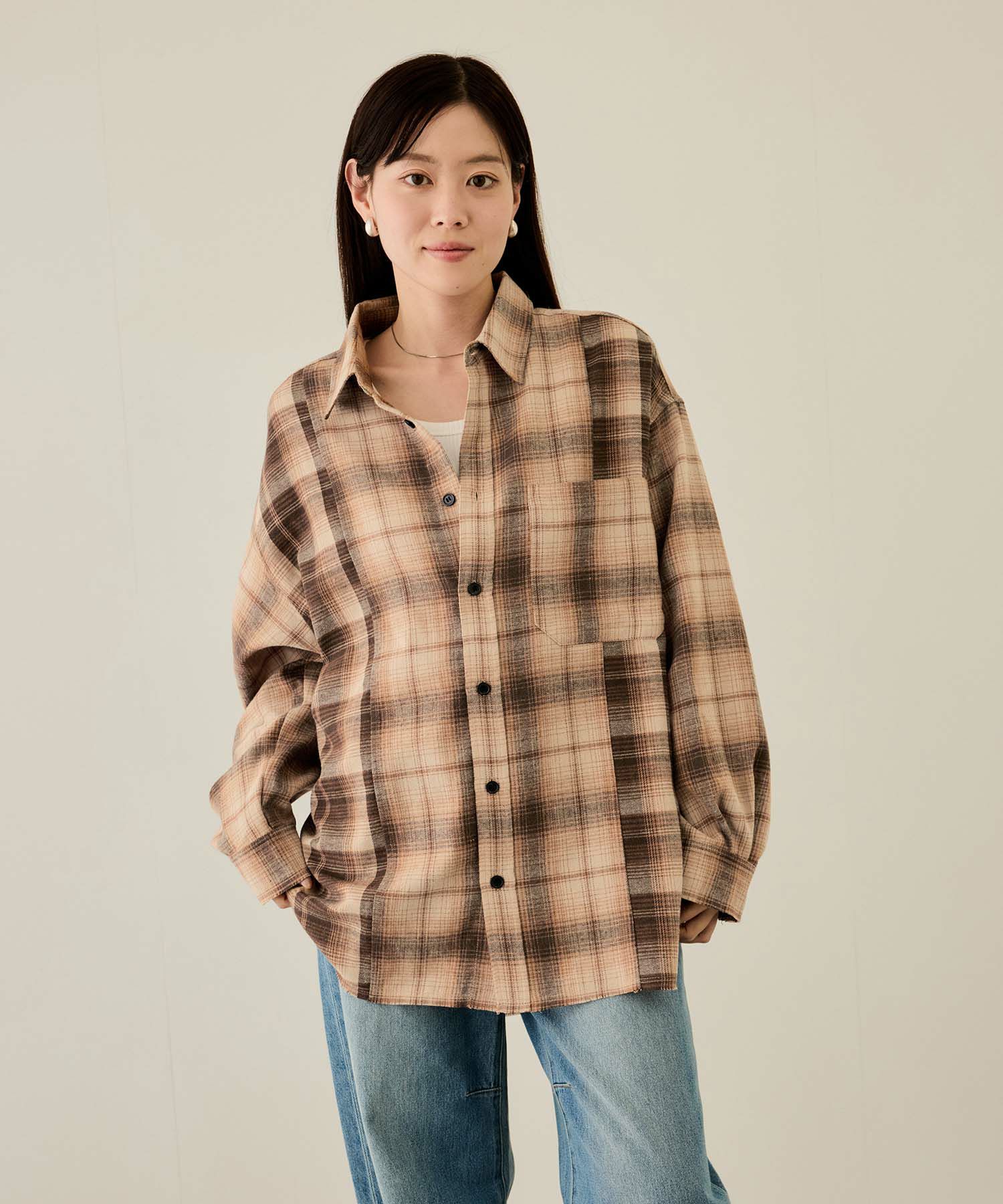 nAvy  オンブレ切替ネルシャツ レディース商品画像-12