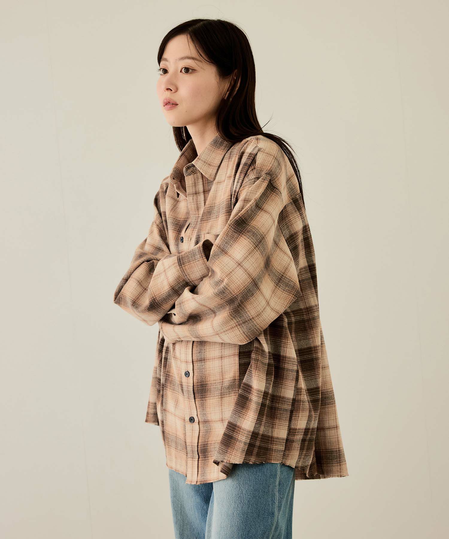 nAvy  オンブレ切替ネルシャツ レディース商品画像-13