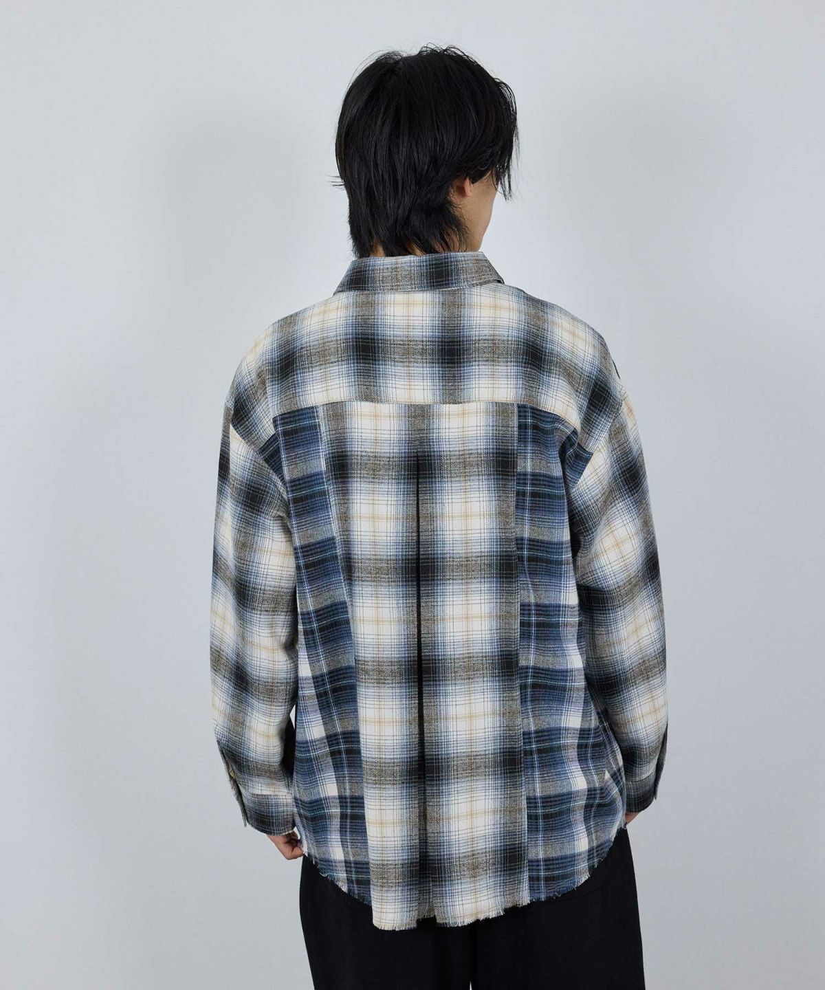 nAvy オンブレ切替ネルシャツ レディース