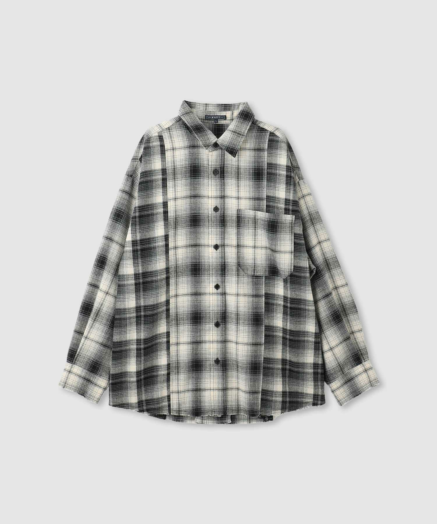 nAvy オンブレ切替ネルシャツ レディース