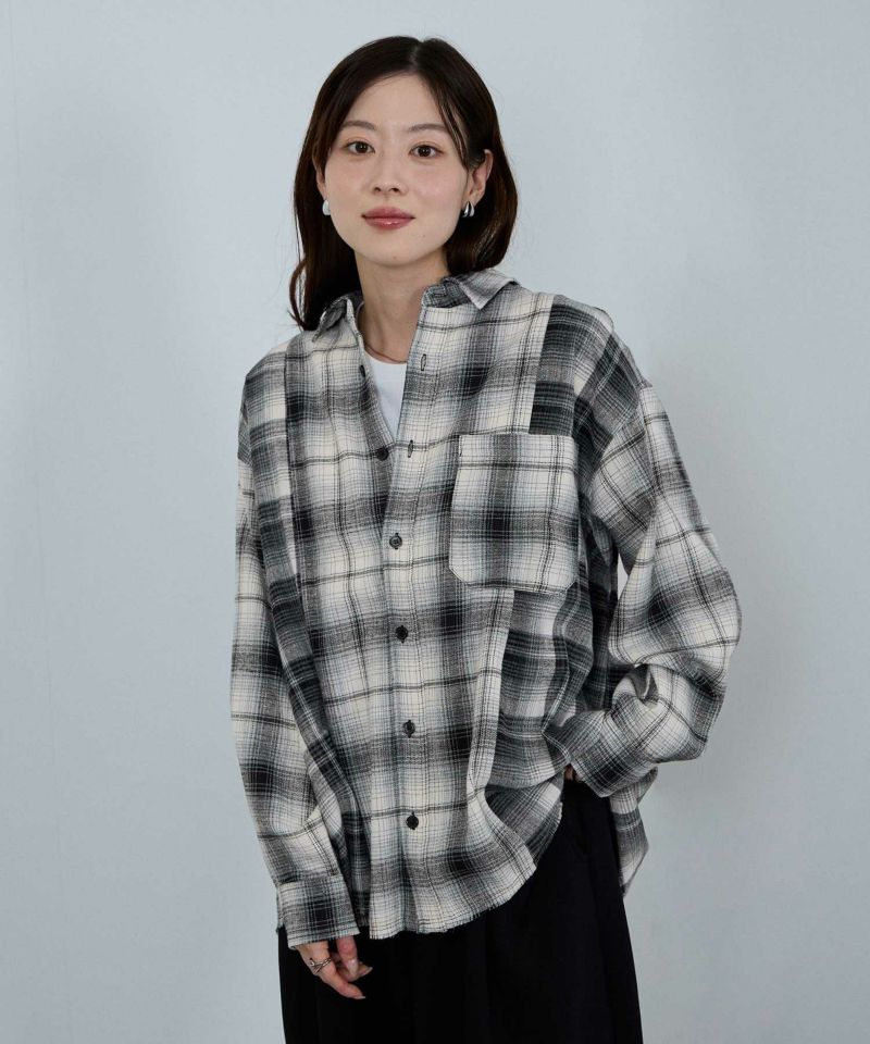 nAvy  オンブレ切替ネルシャツ レディース商品画像-18