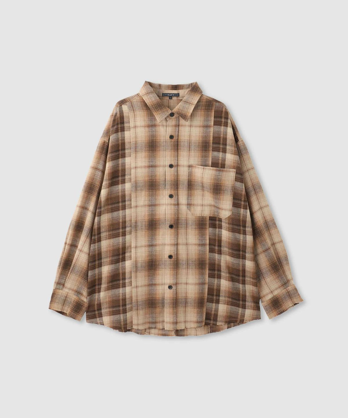 nAvy オンブレ切替ネルシャツ レディース