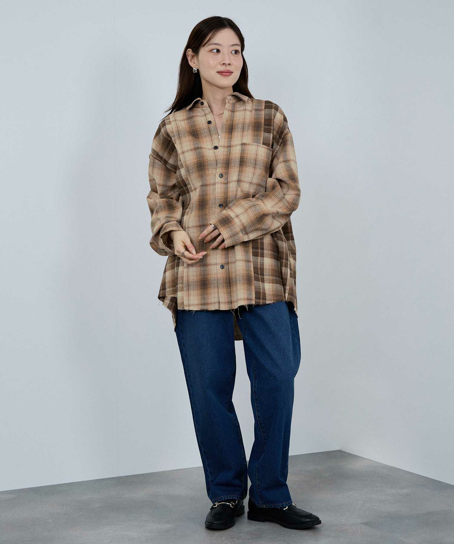 nAvy  オンブレ切替ネルシャツ レディース商品画像-27