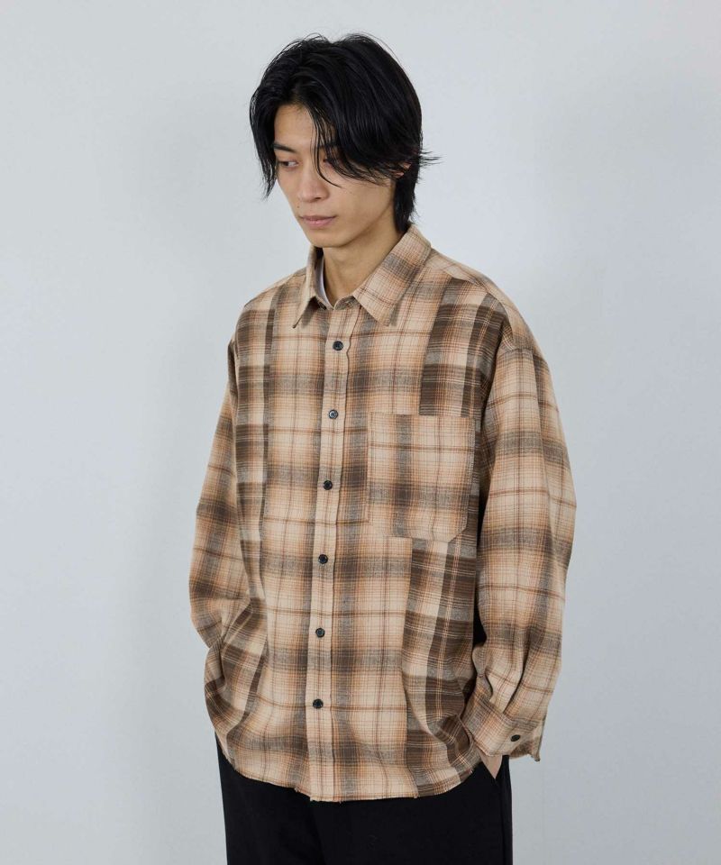 [値下げ]nAvy  オンブレ切替ネルシャツ レディース商品画像-29