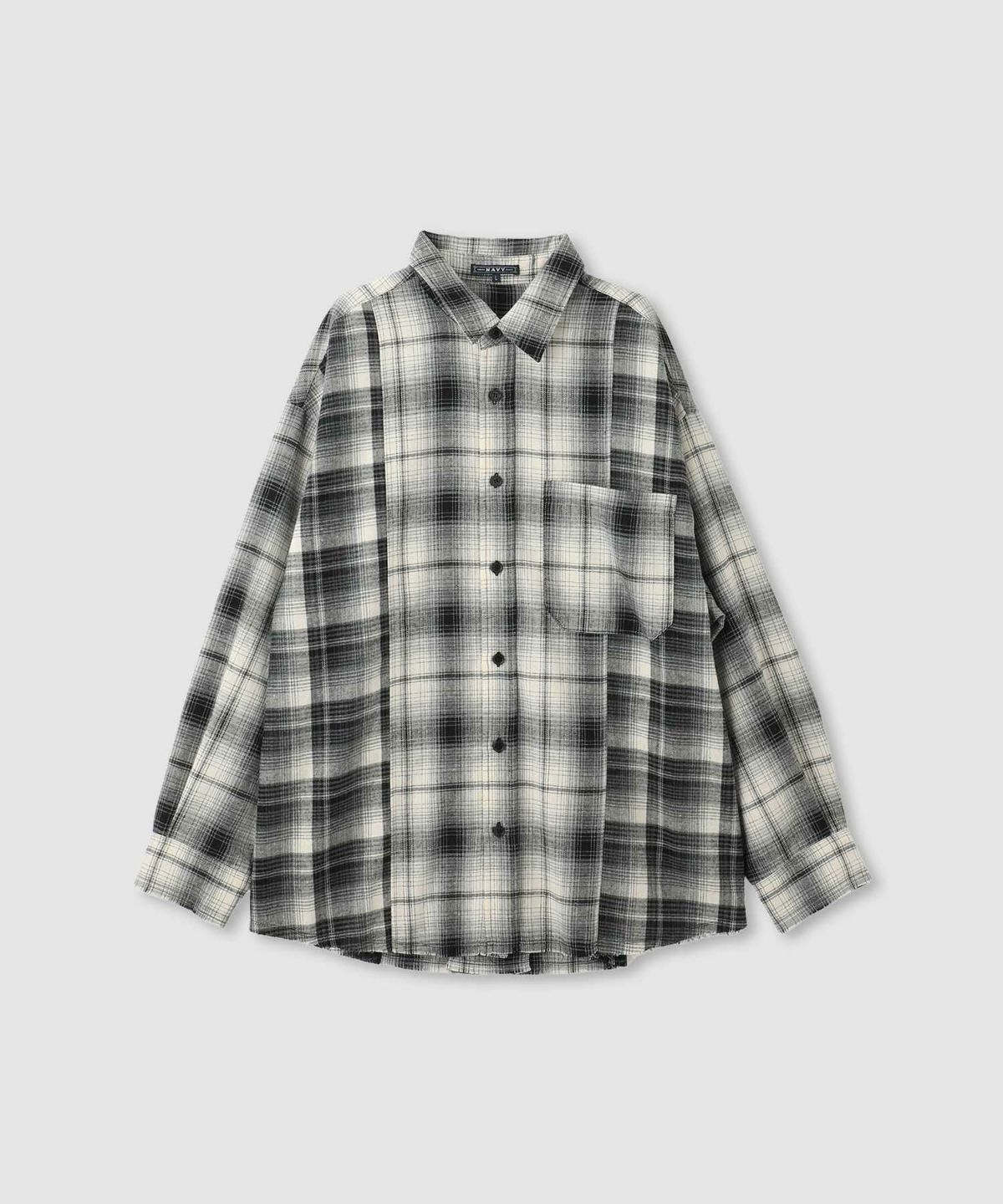 nAvy オンブレ切替ネルシャツ レディース