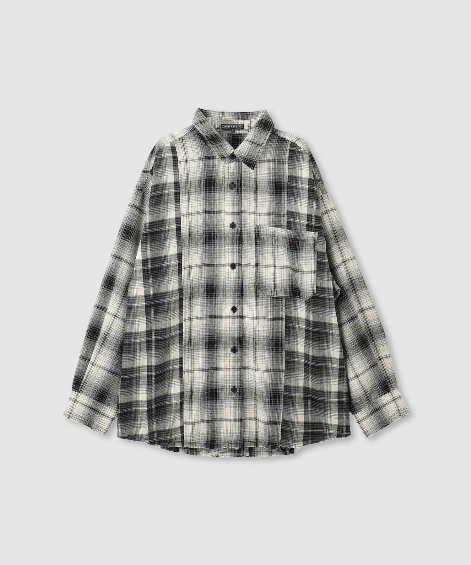 nAvy オンブレ切替ネルシャツ レディース