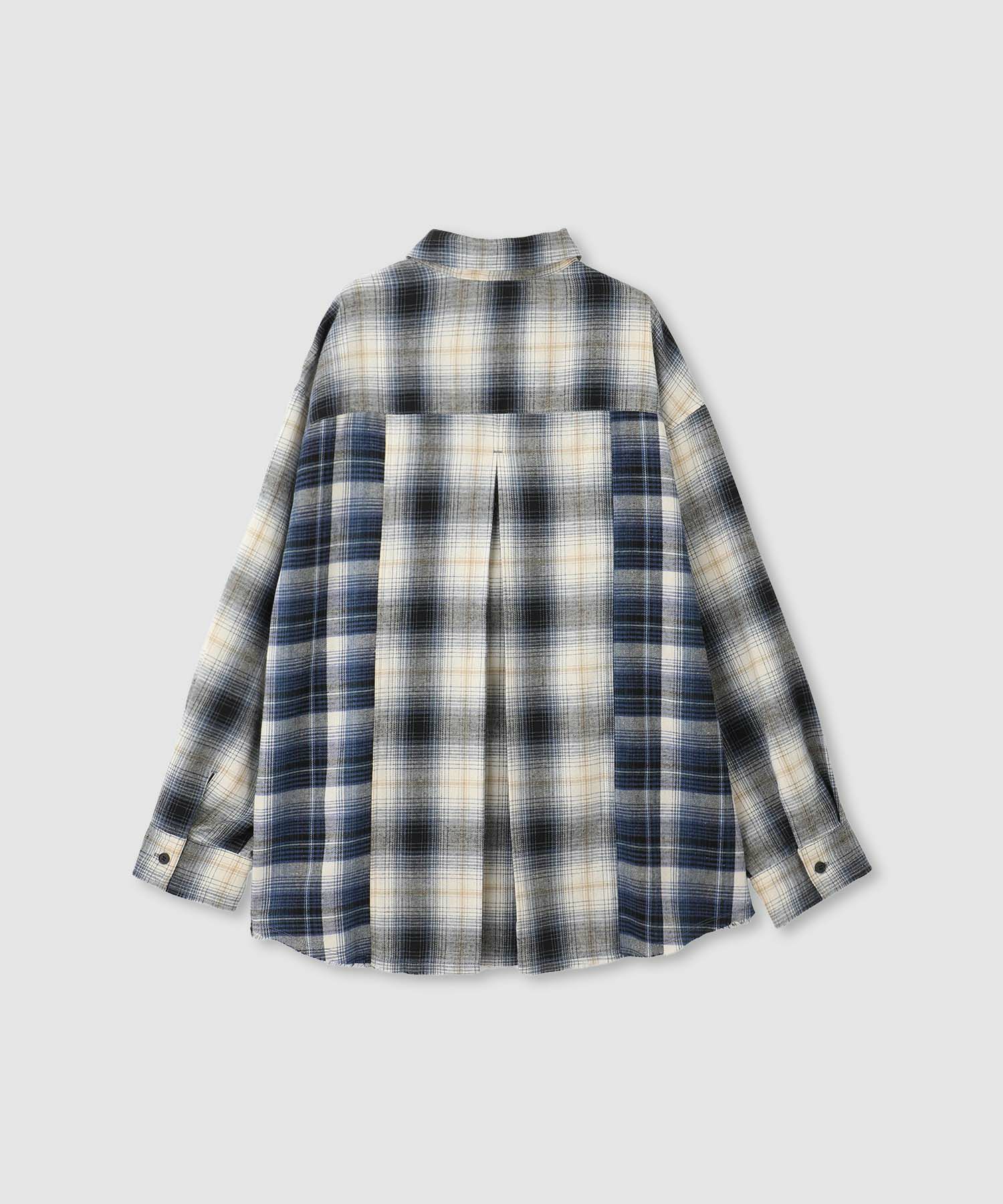 nAvy オンブレ切替ネルシャツ レディース