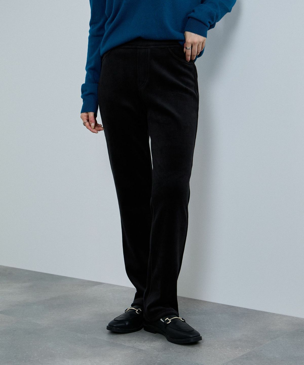 nAvy MAC HEAT コーデュロイ裏ベロアストレートパンツ レディース