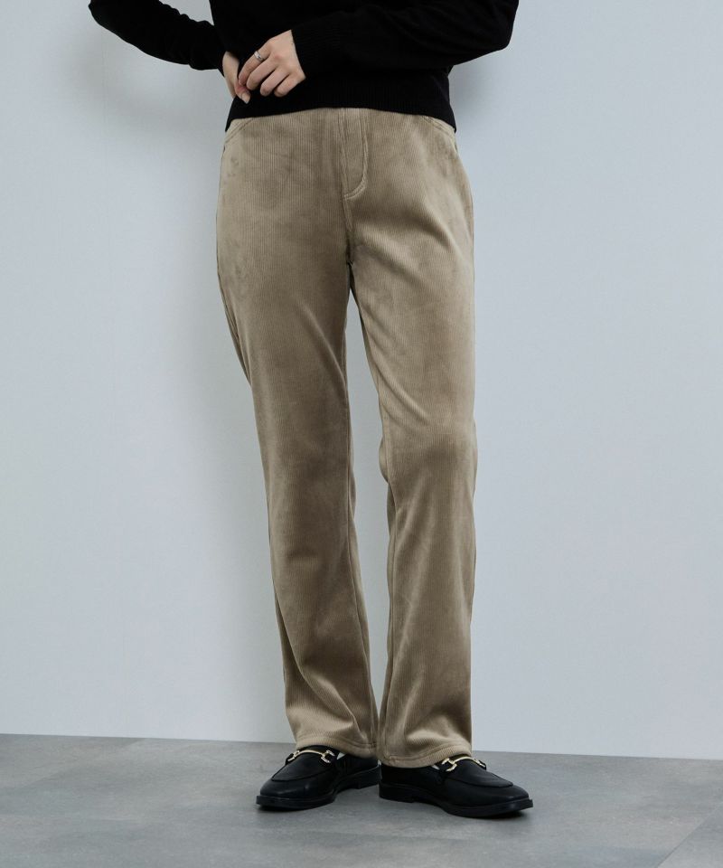 nAvy  MAC HEAT コーデュロイ裏ベロアストレートパンツ レディース商品画像-2