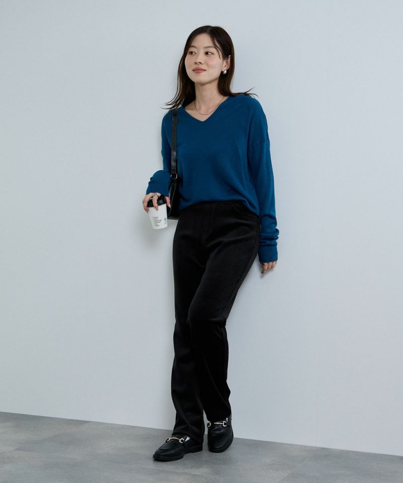 [値下げ]nAvy  MAC HEAT コーデュロイ裏ベロアストレートパンツ レディース商品画像-8