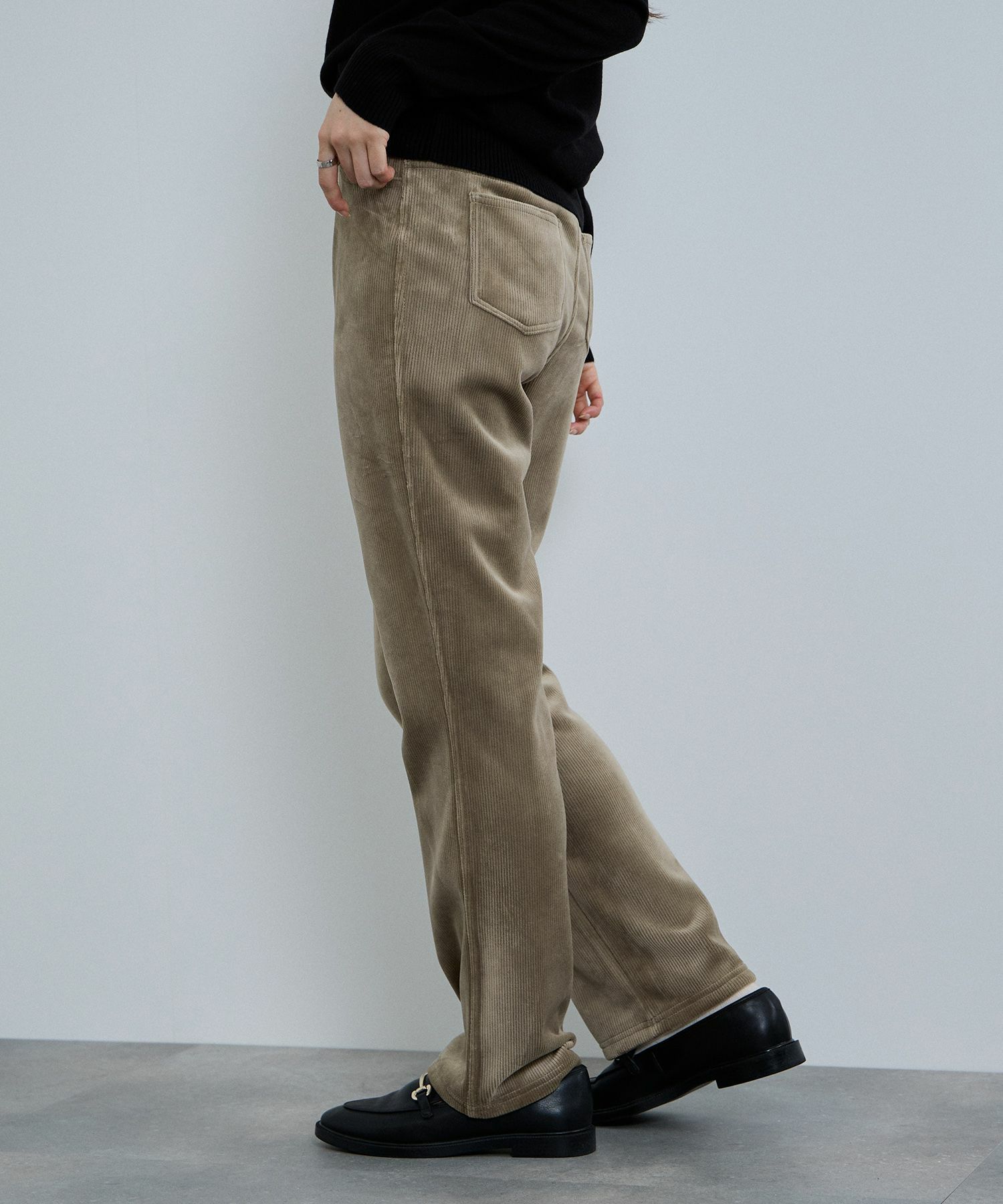 nAvy MAC HEAT コーデュロイ裏ベロアストレートパンツ レディース