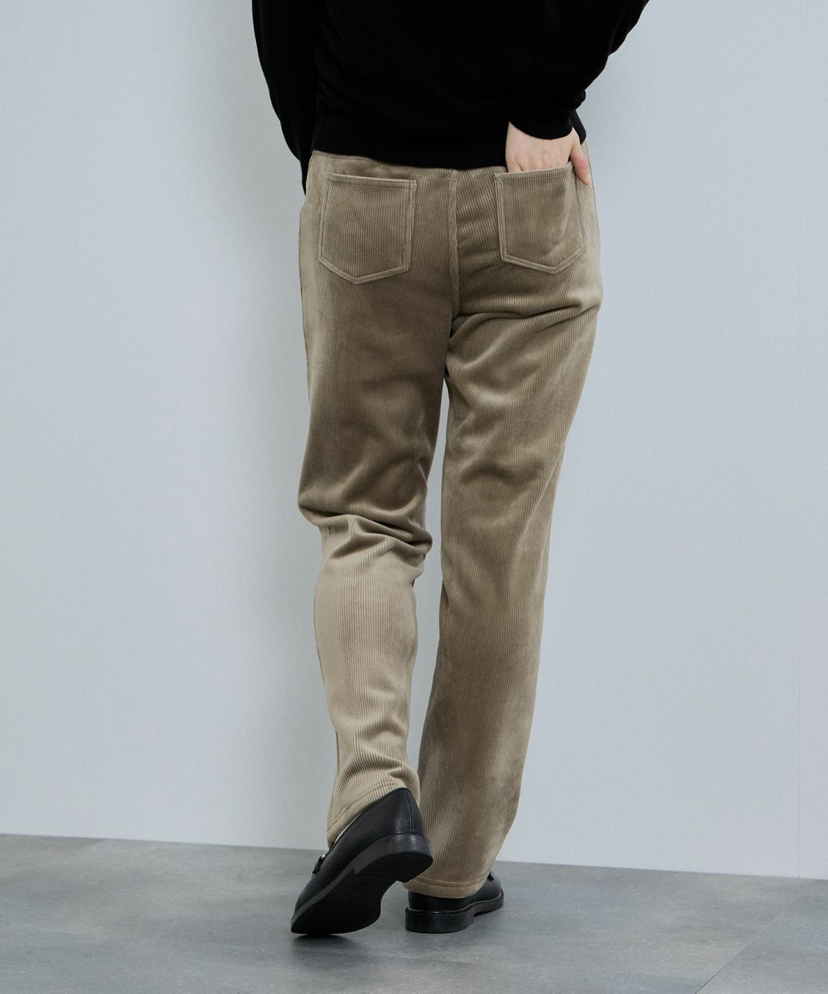 nAvy MAC HEAT コーデュロイ裏ベロアストレートパンツ レディース