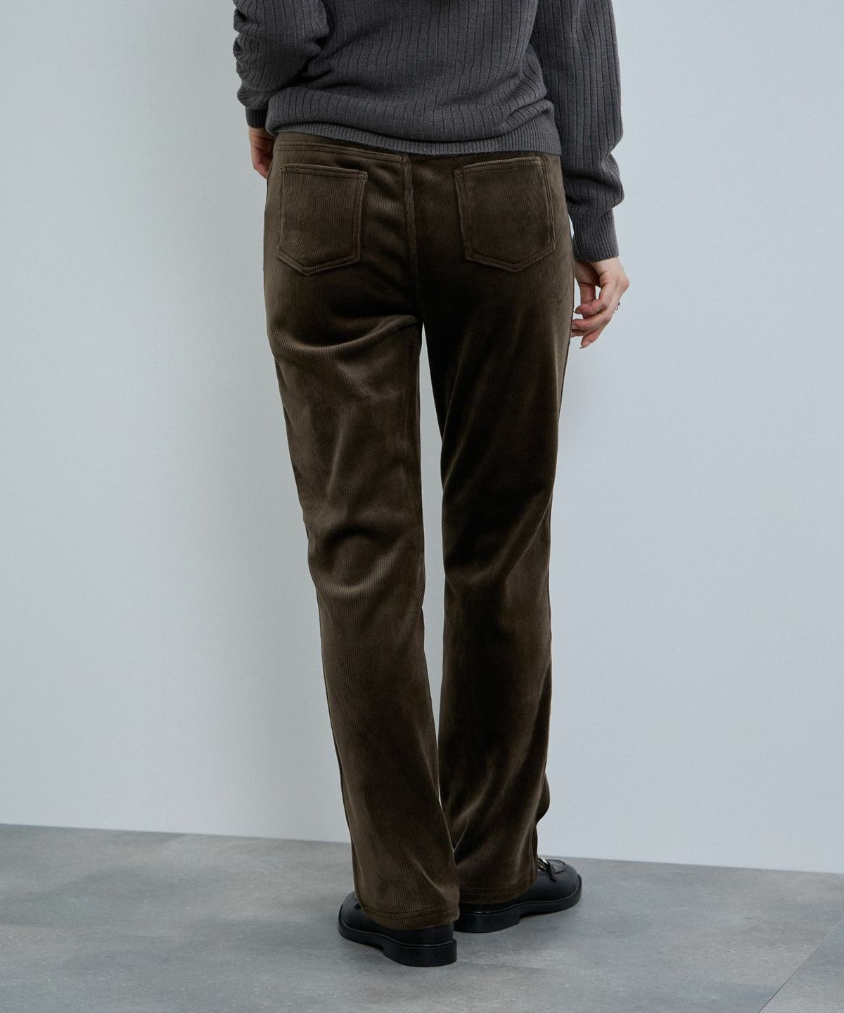 nAvy MAC HEAT コーデュロイ裏ベロアストレートパンツ レディース