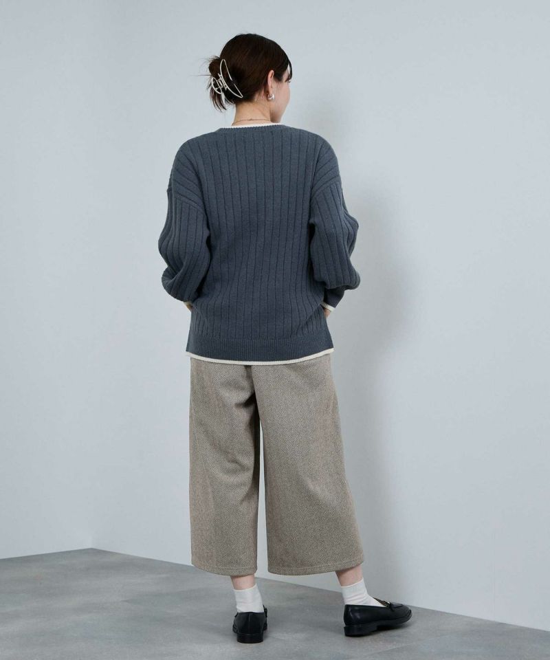 nAvy  ニットワイドクロップドパンツ レディース商品画像-7