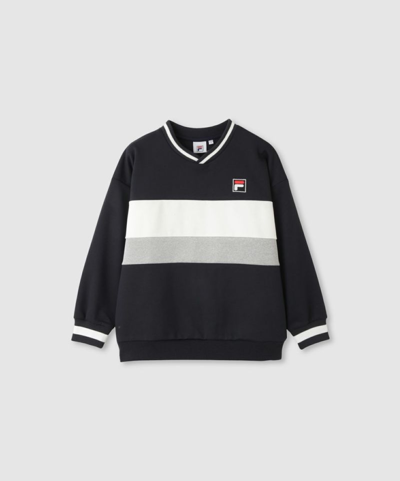 FILA  ポンチ素材切替トレーナー キッズ商品画像-1