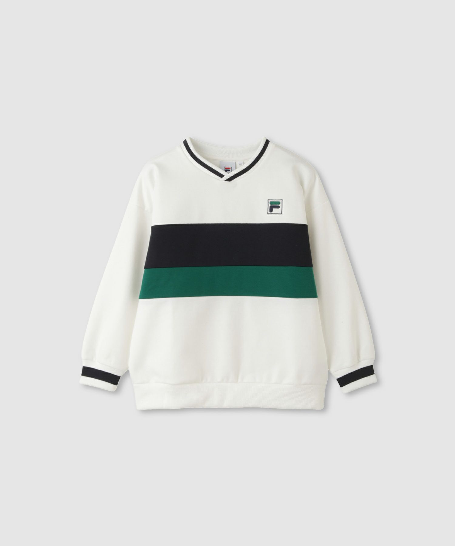 FILA ポンチ素材切替トレーナー キッズ商品画像-2