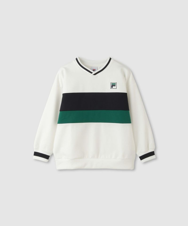 FILA  ポンチ素材切替トレーナー キッズ商品画像-2