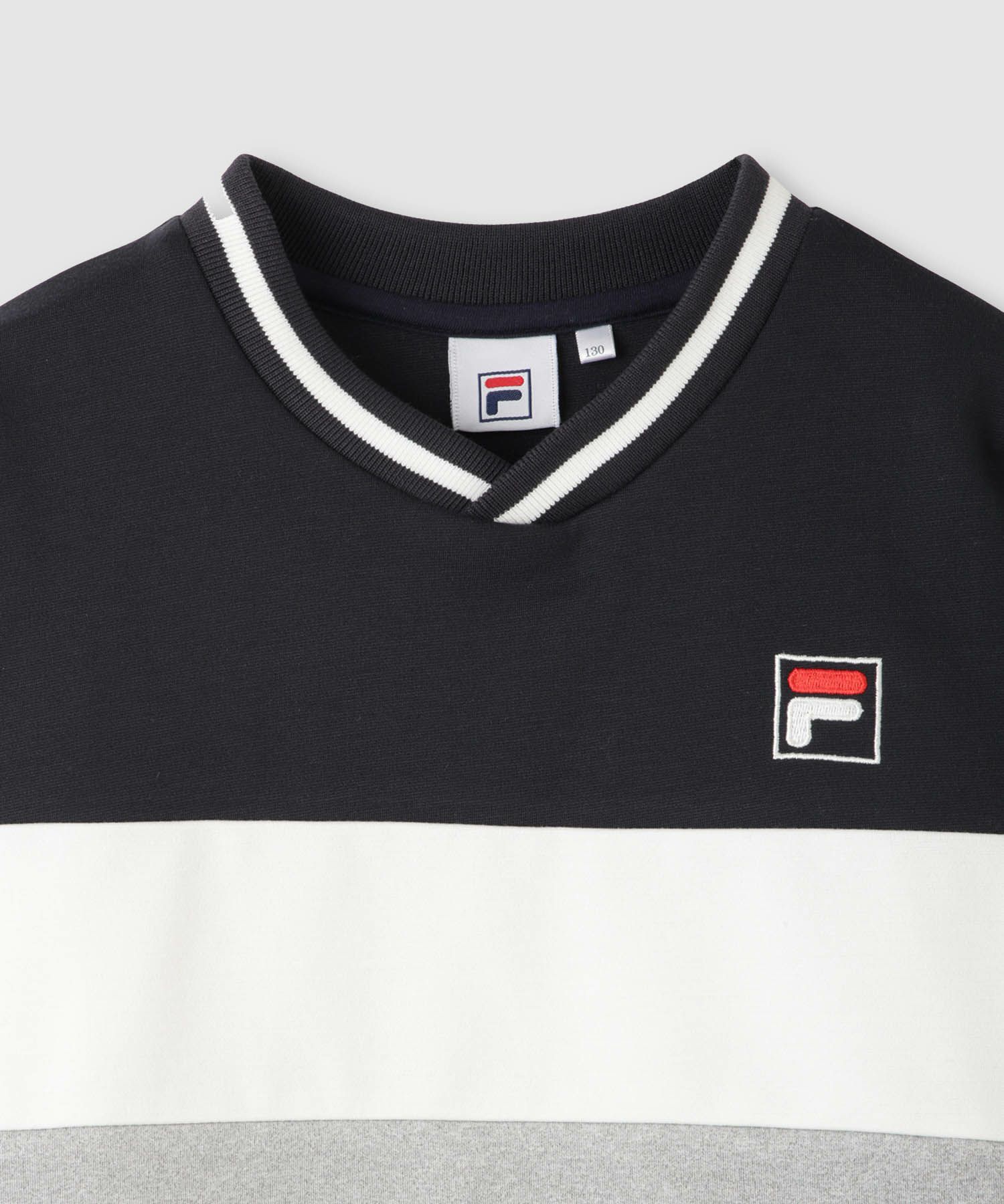 FILA  ポンチ素材切替トレーナー キッズ商品画像-4