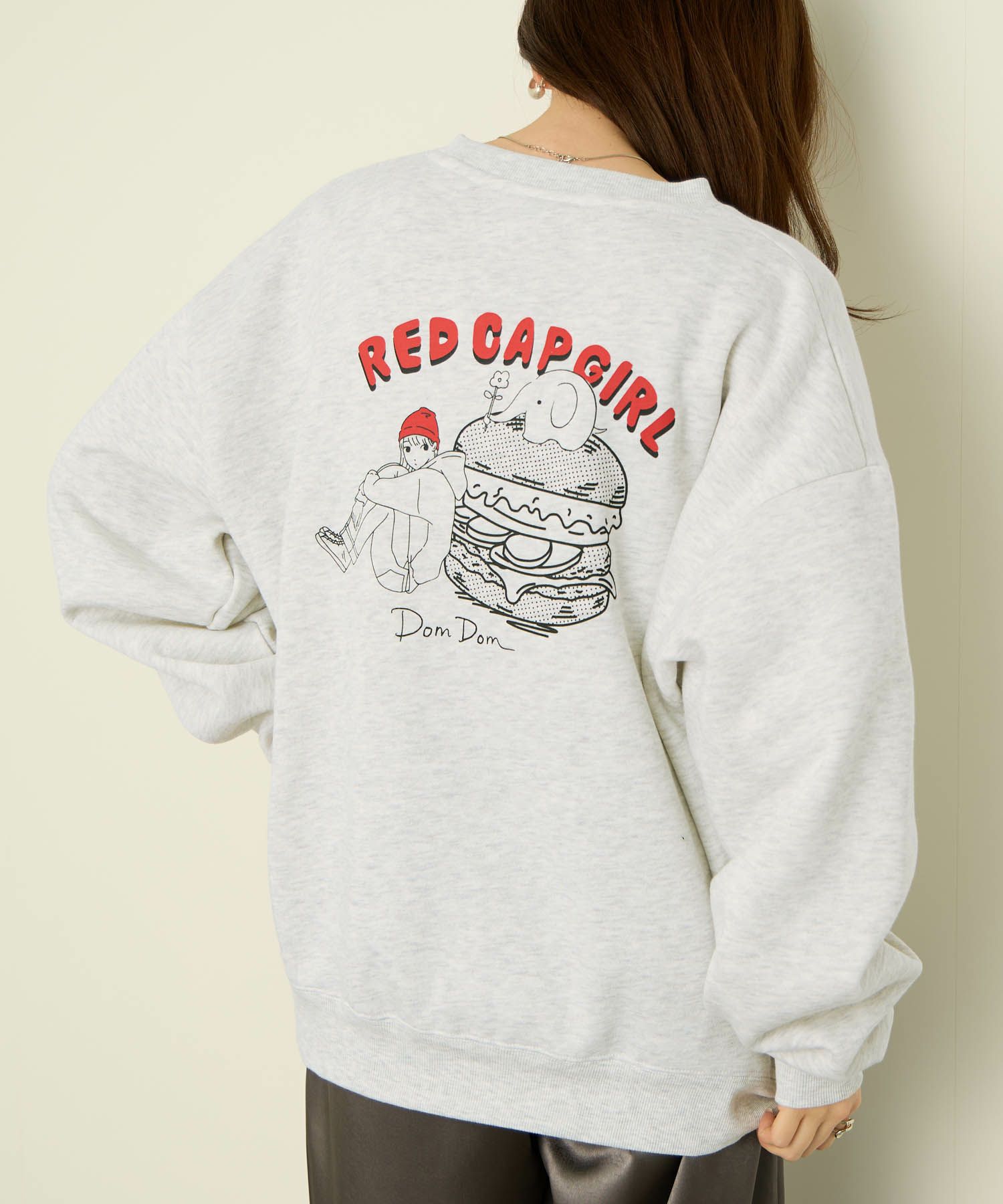 RED CAP GIRL×ドムドムハンバーガー 裏起毛トレーナー メンズ商品画像-2