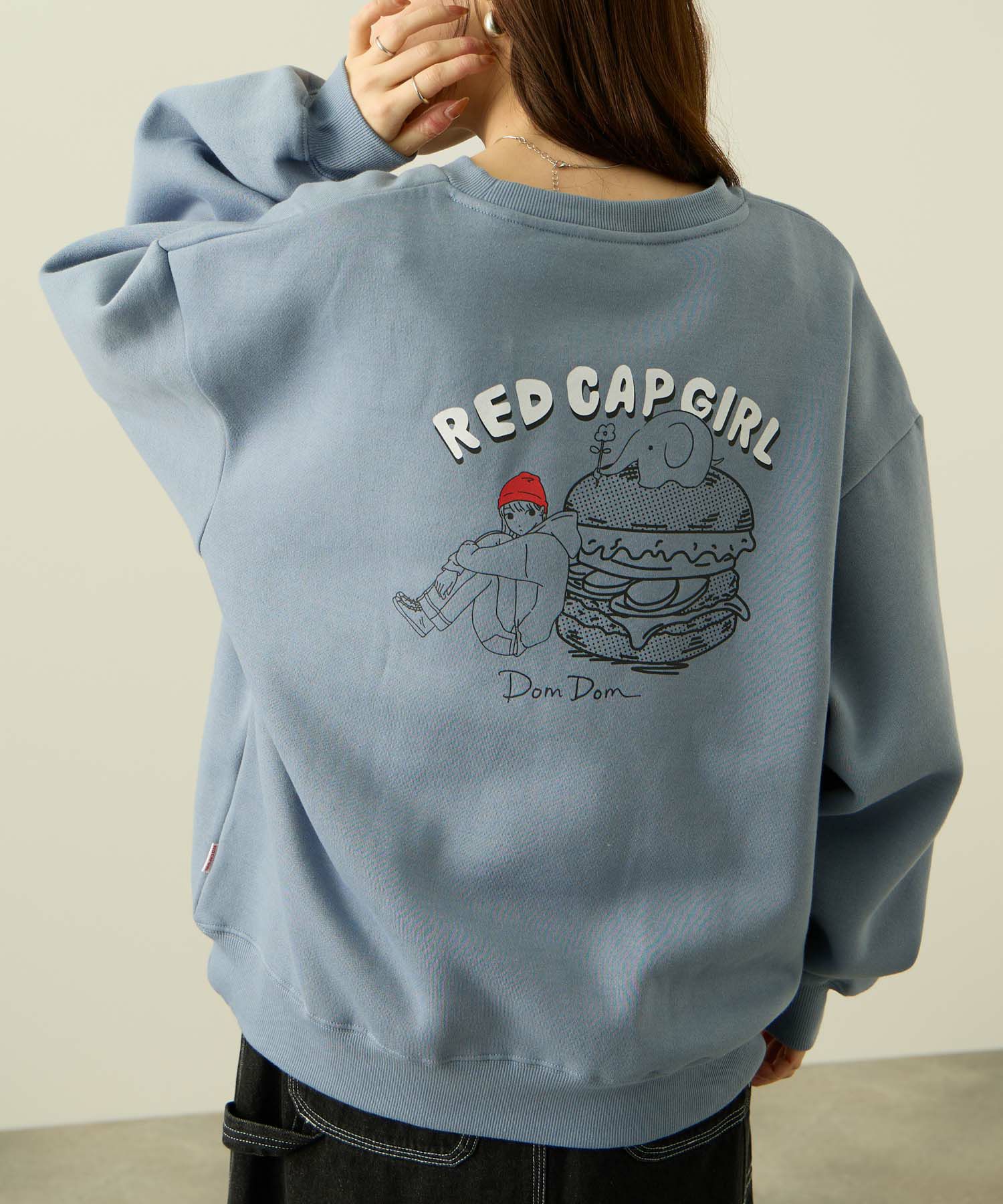 RED CAP GIRL×ドムドムハンバーガー 裏起毛トレーナー メンズ商品画像-3