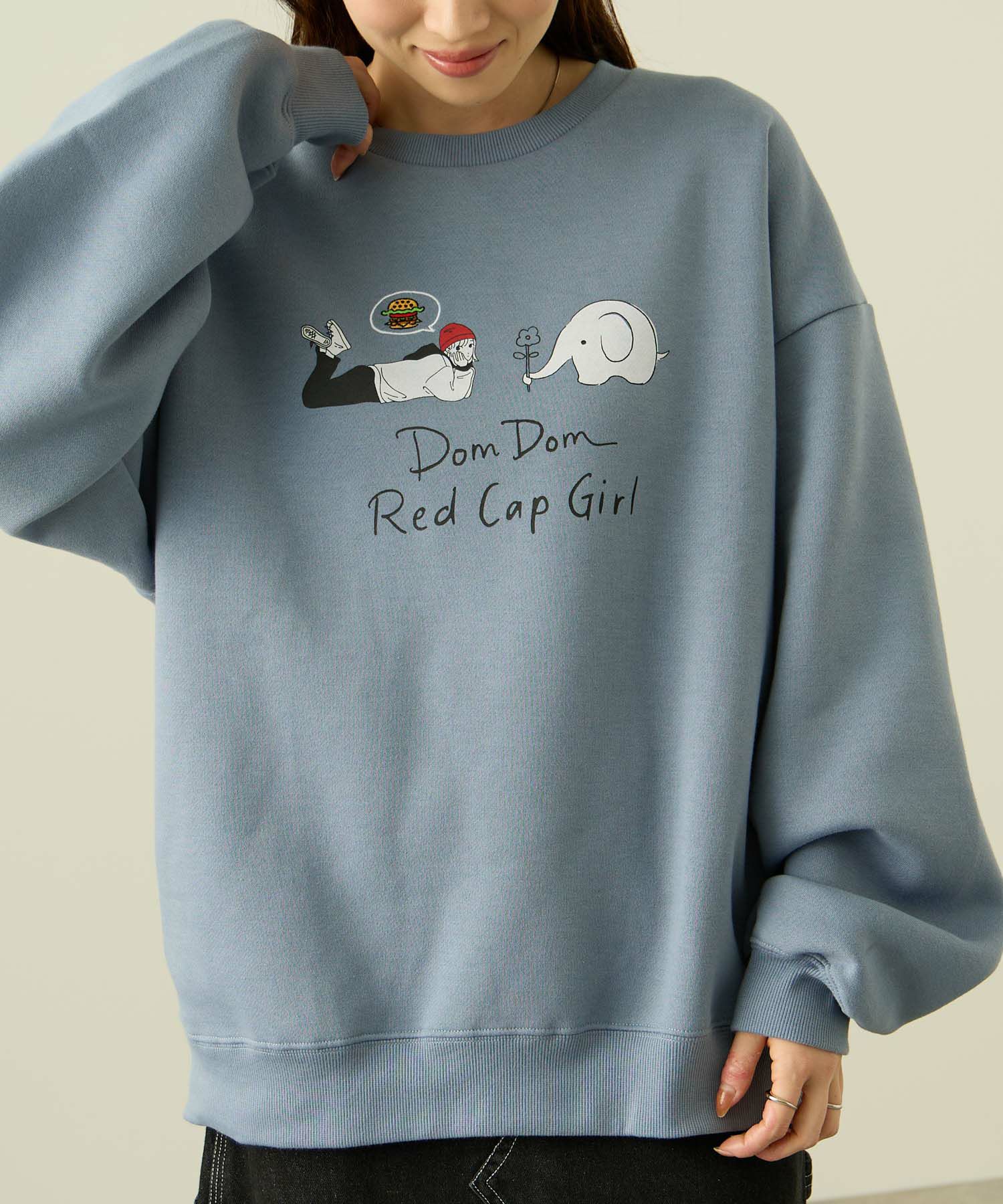 RED CAP GIRL×ドムドムハンバーガー 裏起毛トレーナー メンズ【数量限定トートバッグをプレゼント】