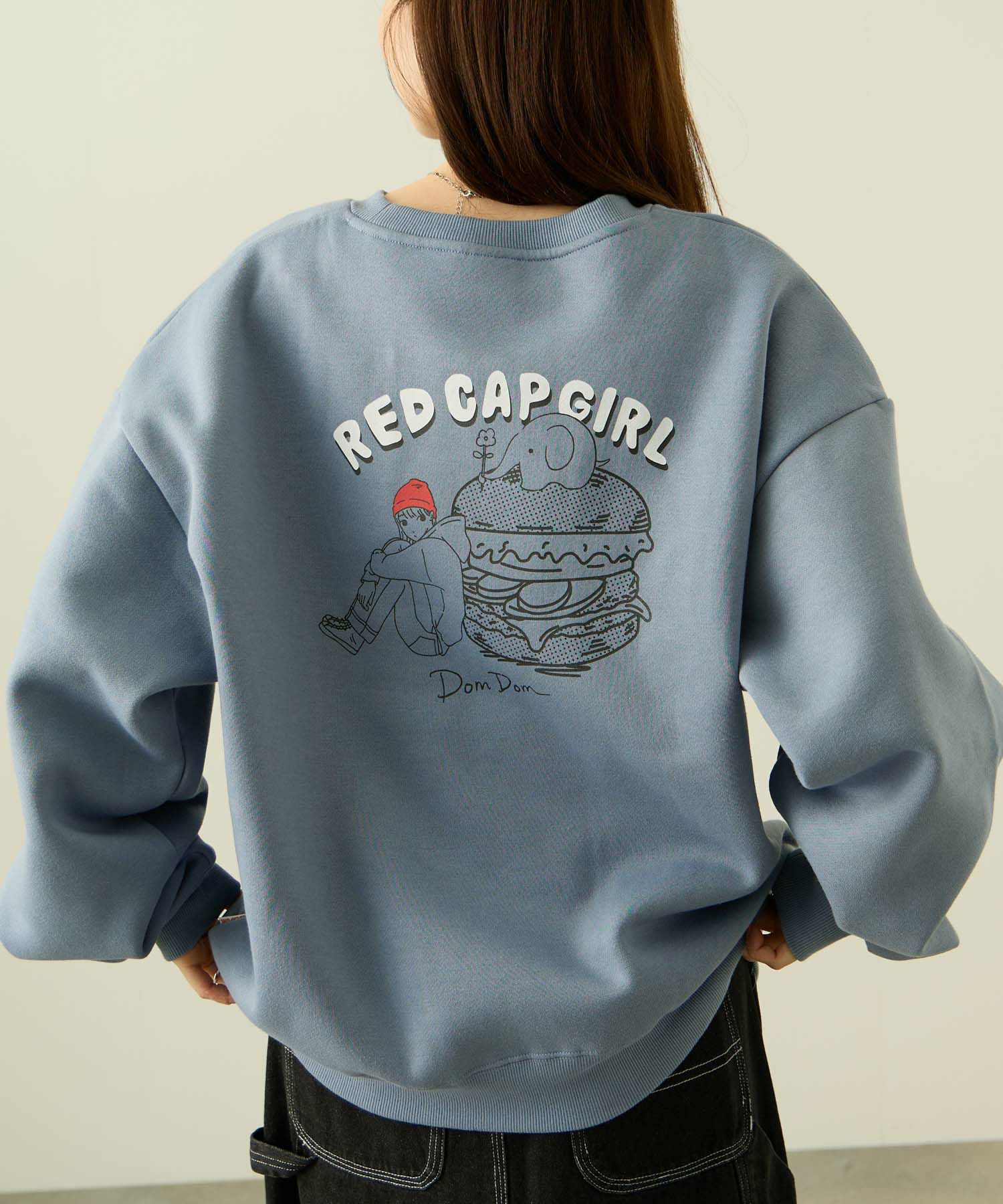 RED CAP GIRL×ドムドムハンバーガー 裏起毛トレーナー メンズ商品画像-13