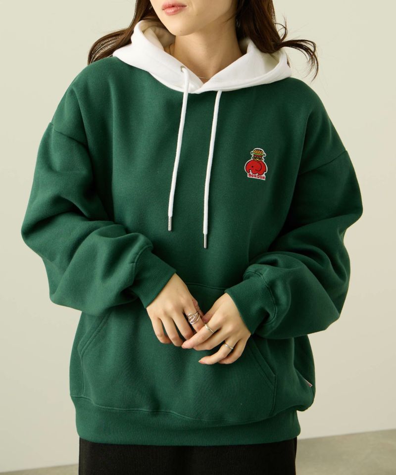 [値下げ]RED CAP GIRL×ドムドムハンバーガー 裏起毛配色フーディー メンズ商品画像-1