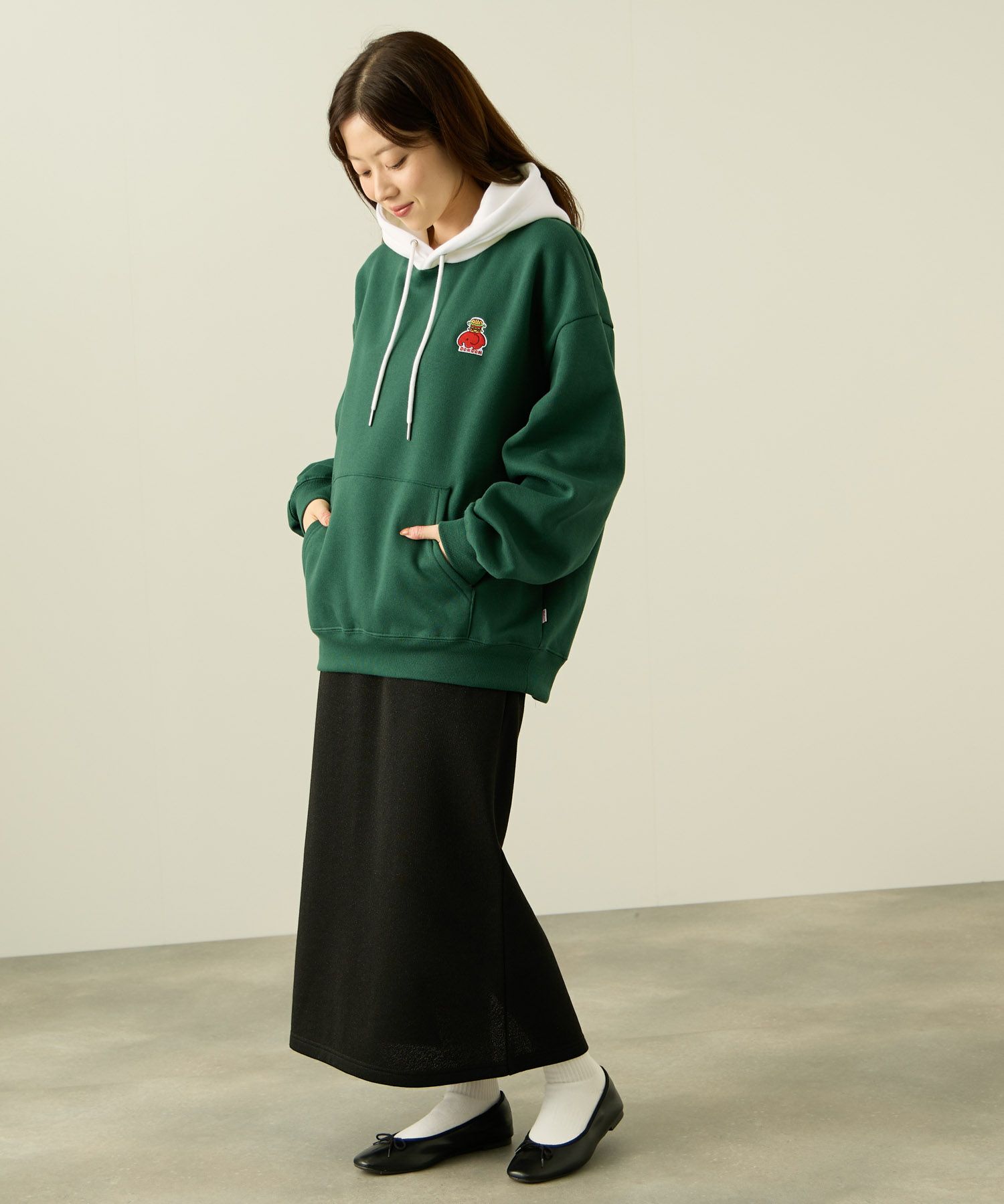 RED CAP GIRL×ドムドムハンバーガー 裏起毛配色フーディー メンズ商品画像-6