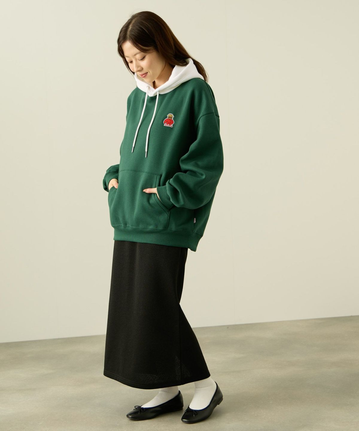 RED CAP GIRL×ドムドムハンバーガー 裏起毛配色フーディー メンズ【数量限定トートバッグをプレゼント】