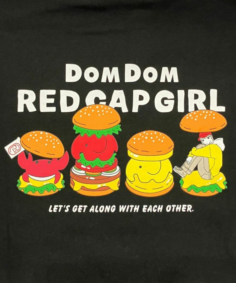 RED CAP GIRL×ドムドムハンバーガー 裏起毛配色フーディー メンズ【数量限定トートバッグをプレゼント】