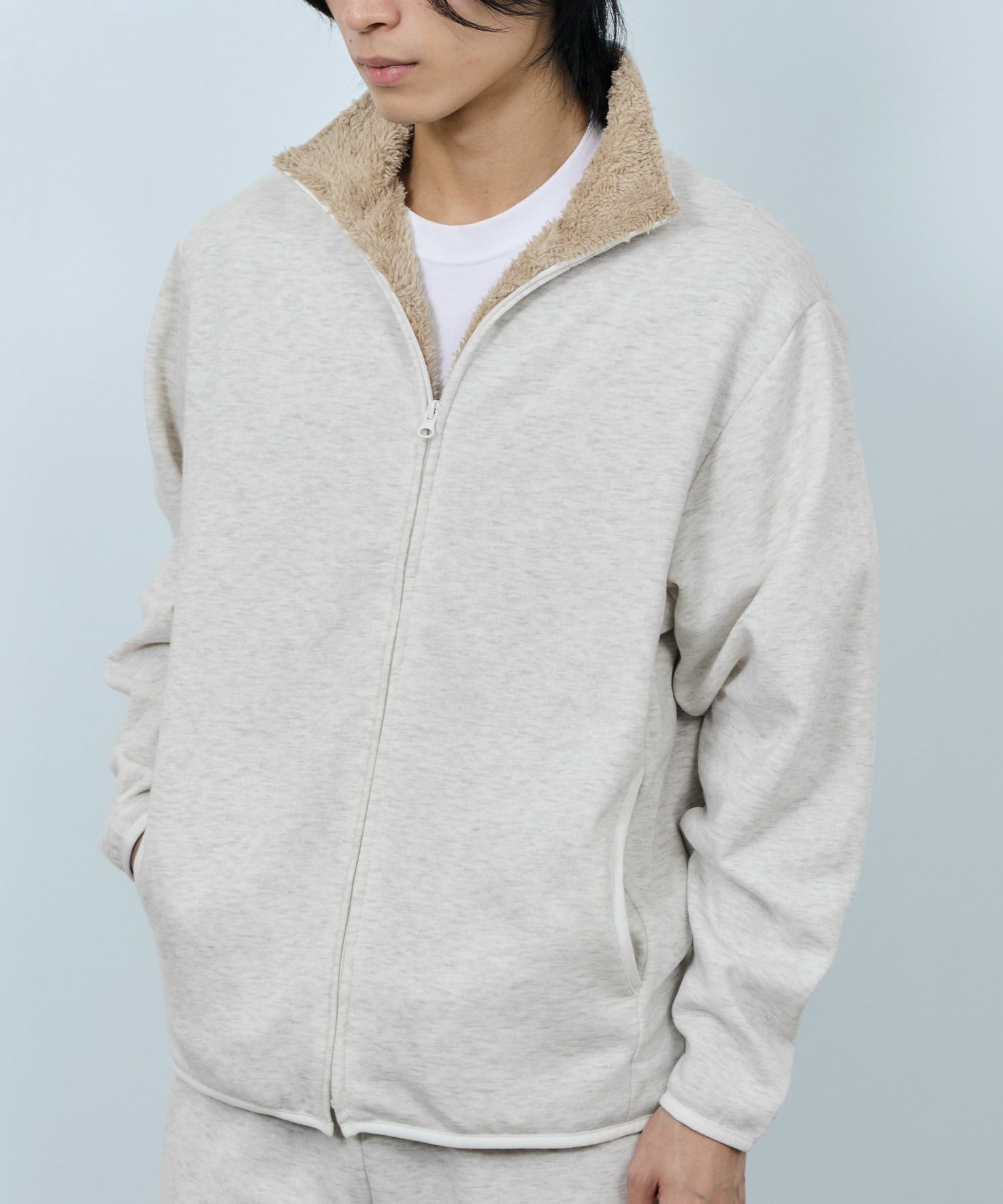 NAVY  裏ボアフルジップブルゾン メンズ商品サムネイル-2