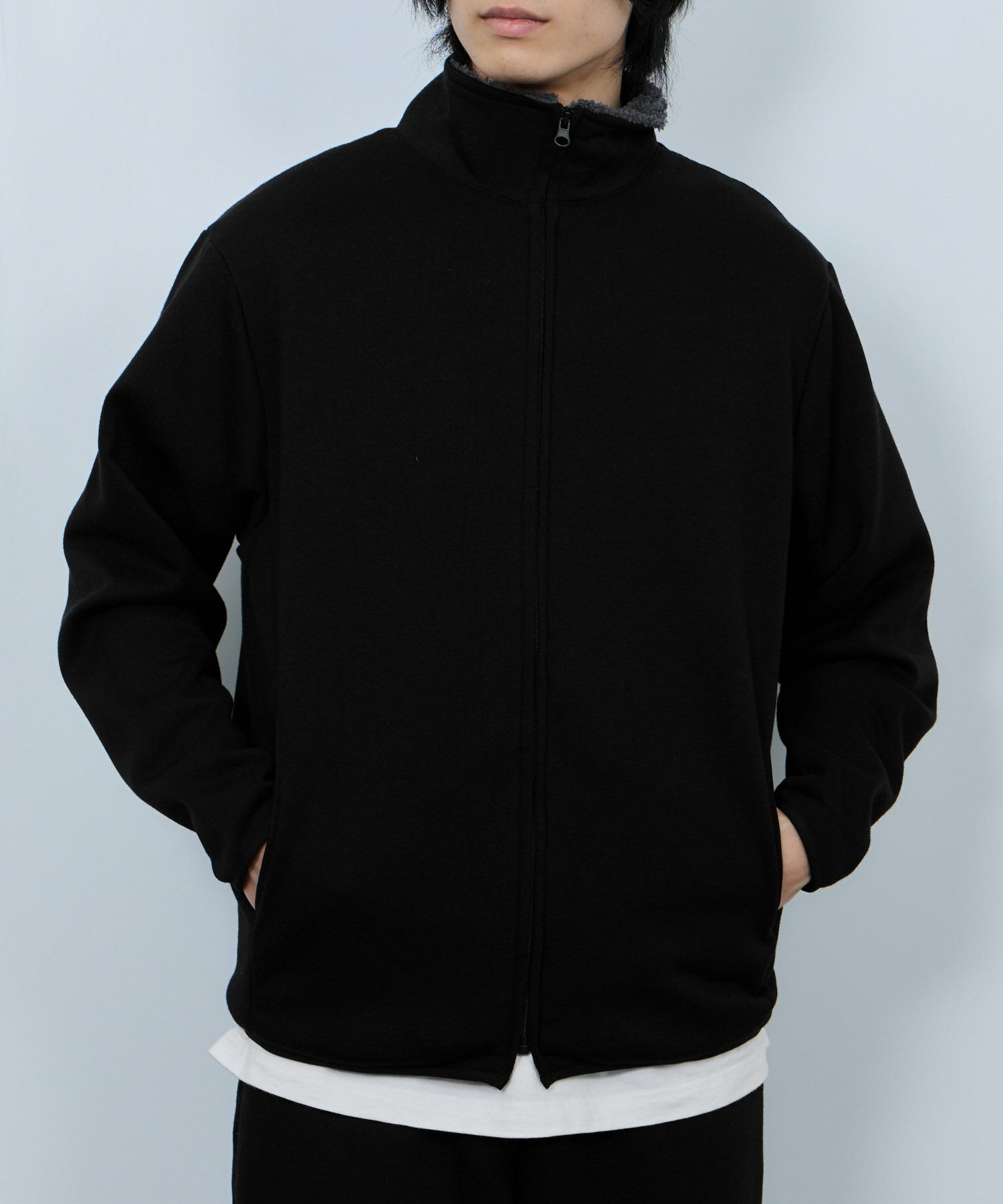 NAVY 裏ボアフルジップブルゾン メンズ