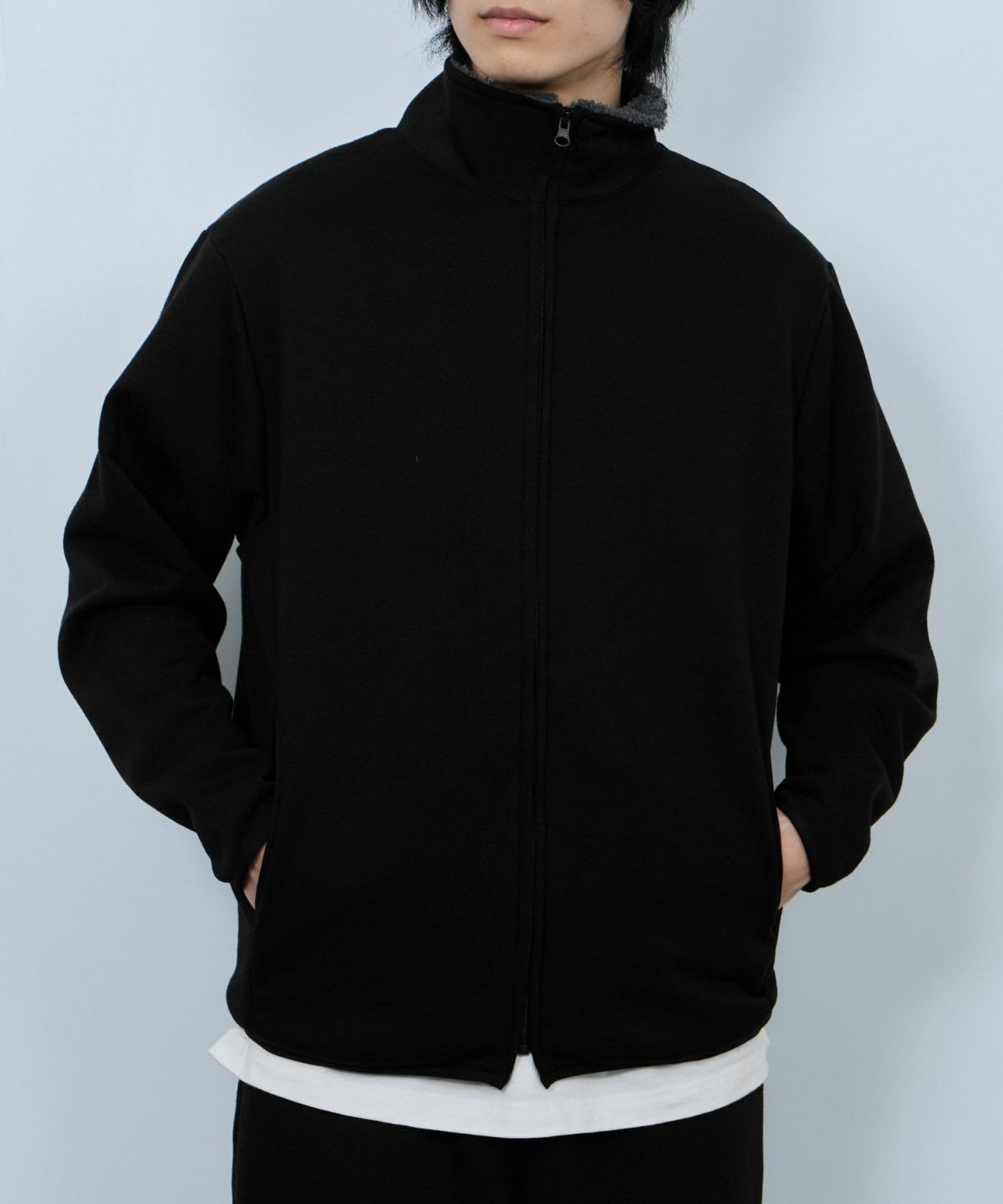 NAVY 裏ボアフルジップブルゾン メンズ