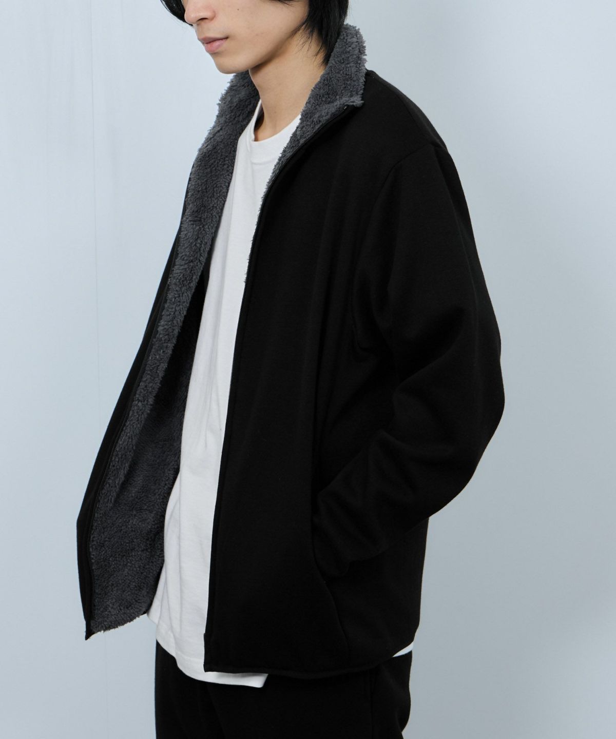 NAVY 裏ボアフルジップブルゾン メンズ