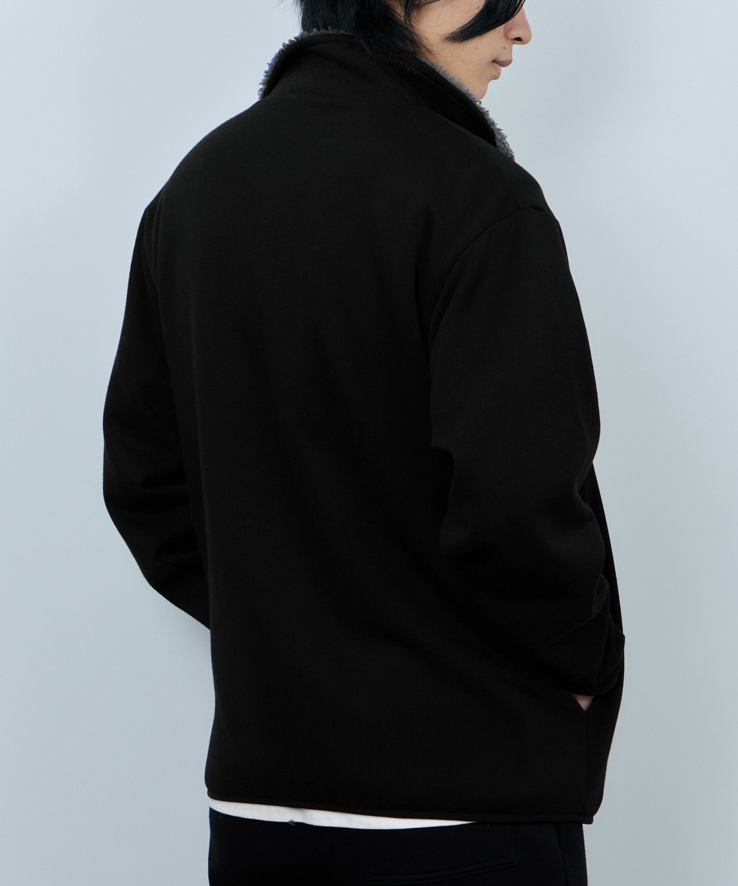 NAVY  裏ボアフルジップブルゾン メンズ商品画像-7