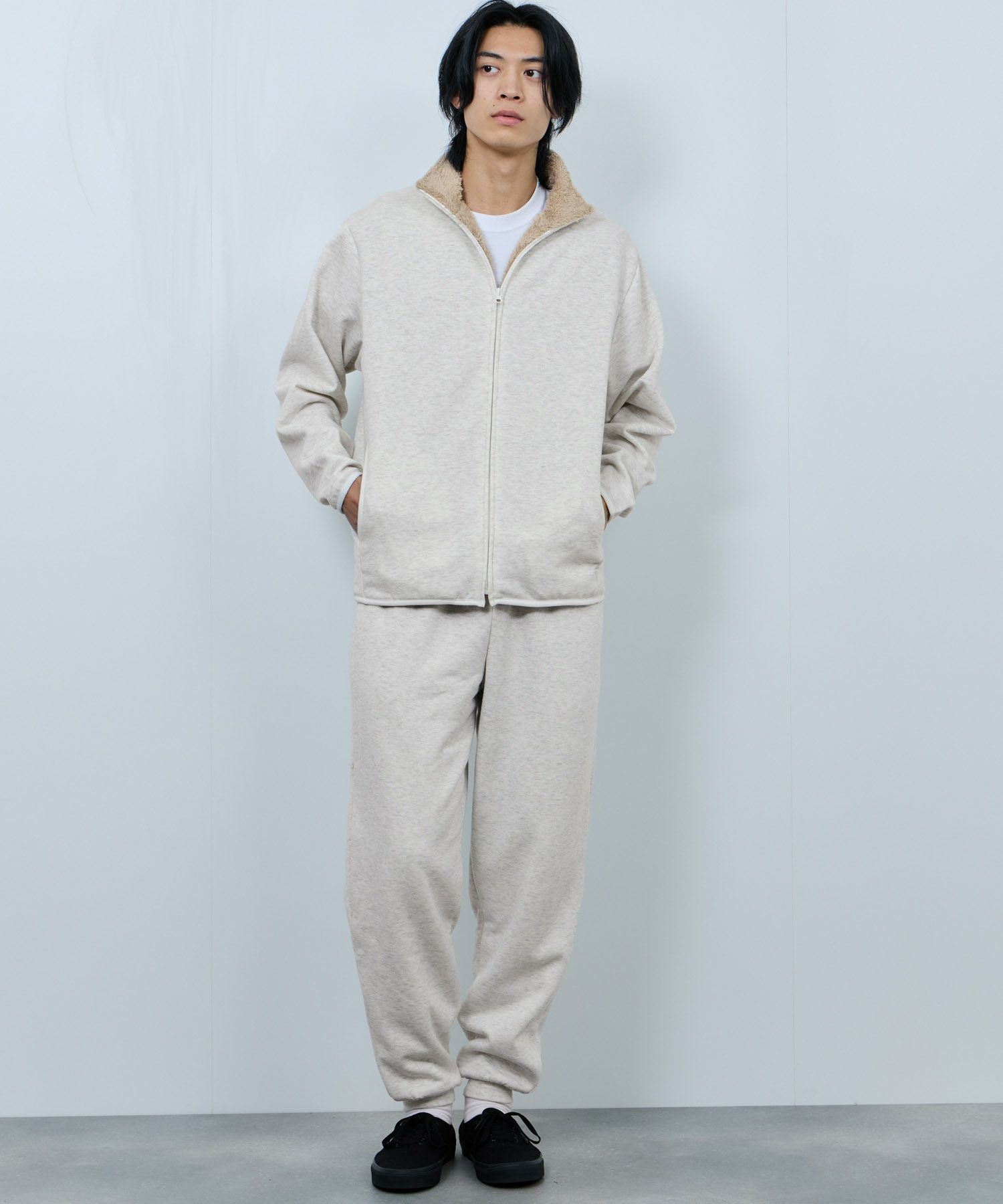 NAVY 裏ボアフルジップブルゾン メンズ