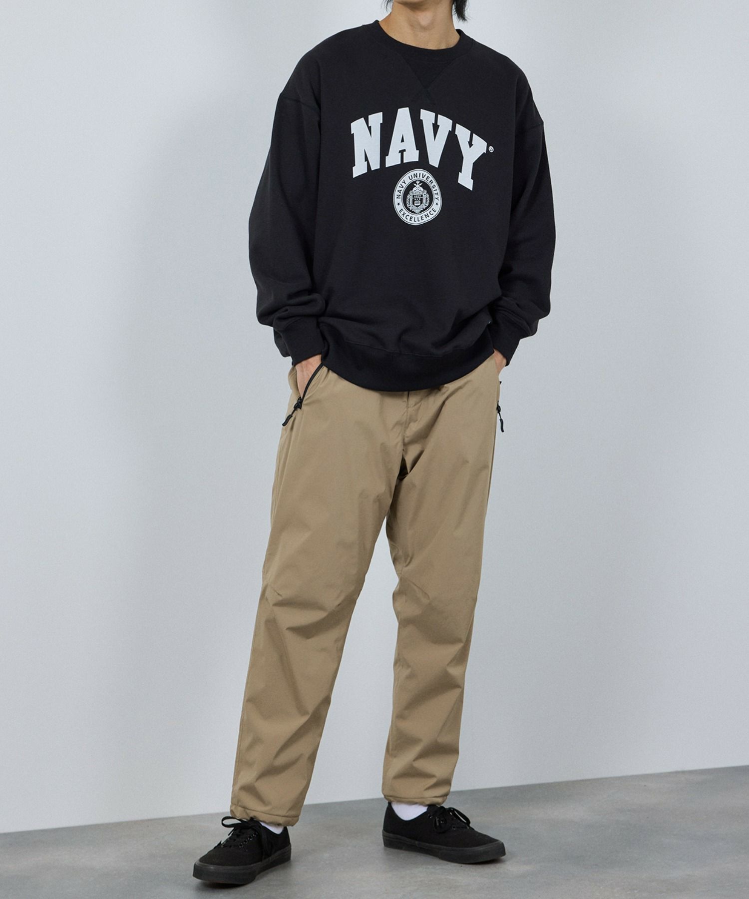  [予約販売 10/21より順次発送予定] NAVY シャットパンツ SOLOTEX(R)使用 イージーパンツ メンズ